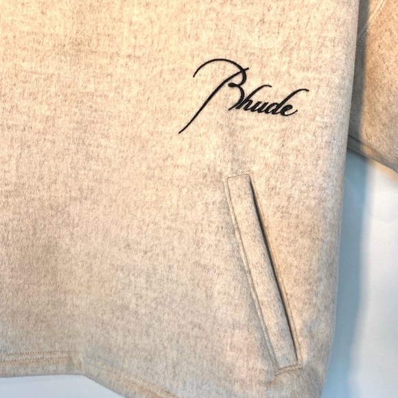 Rhude Shirt Pullover Sweatshirt Boxy Oversized F1 Polo Wool Mens Large Luxury - Picture 10 of 16